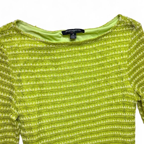 Y2K Lime Green Knit Maxi Dress - Picture 3 of 4